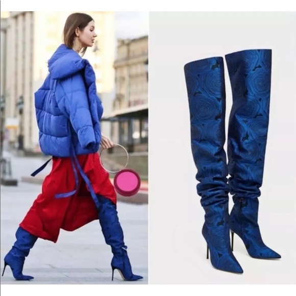 **SOLD** Zara Floral Embroidered Thigh-High Boots - Picture 3 of 3